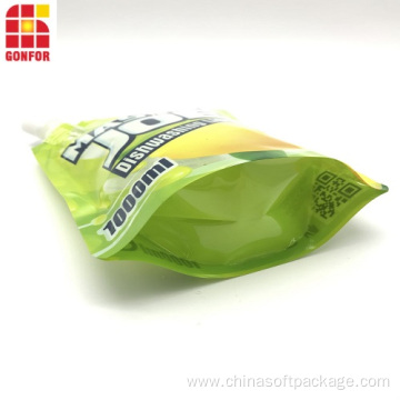 Custom Printed Dishwashing Liquid Spout Pouch